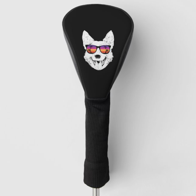 Couvre-club De Golf Lunettes de soleil Retro Australian Cattle Dog (Devant)