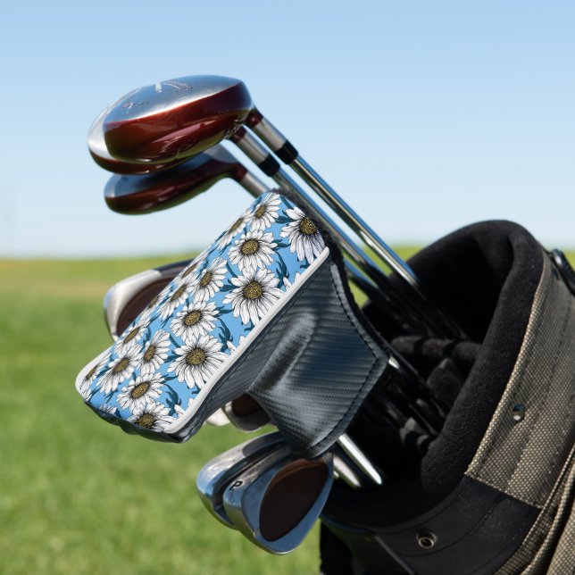 Couvre-club De Golf Maisonnettes, fleurs sauvages sur bleu (In Situ)