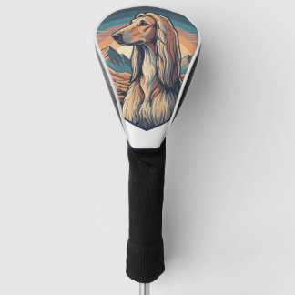 Couvre-club De Golf Majestic Afghan Hound Mountain Sunset Graphic
