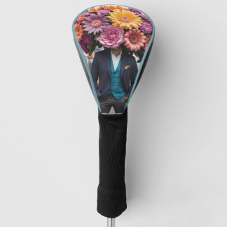 Couvre-club De Golf Man In Suit With Head Covered In Flowers