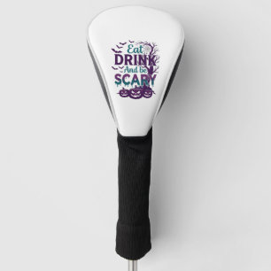Couvre-club De Golf Manger Boire Être Effrayant Halloween Arbre Squele