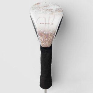 Couvre-club De Golf Marbre et Parties scintillant rose or 