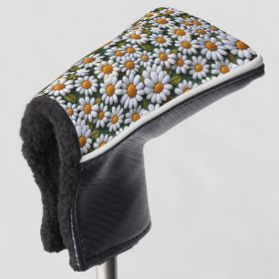 Couvre-club De Golf Marguerites Blanches au Crochet Fleurs Sauvages de