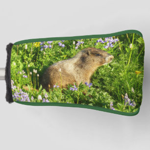 Couvre-club De Golf Marmotte dans les fleurs sauvages du mont Rainier