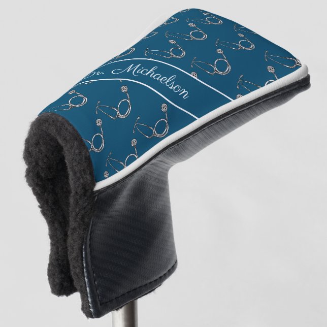 Couvre-club De Golf Médecin Médicale Stethoscope Nom du Motif (Devant 3/4)