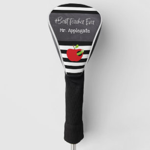 Couvre-club De Golf Meilleur enseignant sur Chalkboard Apple et Worm S