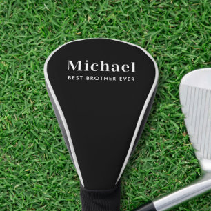 Couvre-club De Golf Meilleur Frère jamais Monogramme Noir