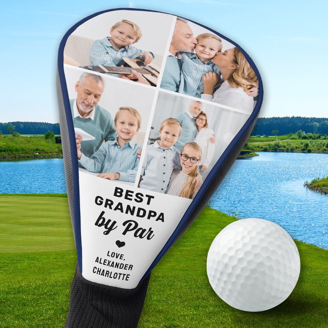 Couvre-club De Golf Meilleur GRANDPA Par Par - Custom 4 Photo Collage (Créateur téléchargé)