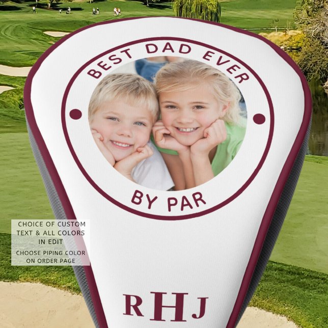 Couvre-club De Golf MEILLEUR PAPA JAMAIS PAR PAR Photo Monogram Burgun (Créateur téléchargé)