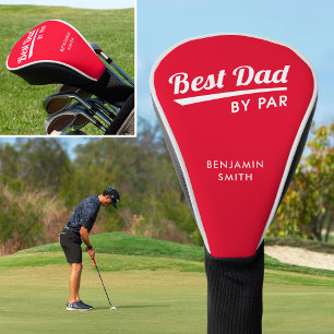 Couvre-club De Golf Meilleur Papa Par Custom Nom Retro Rouge