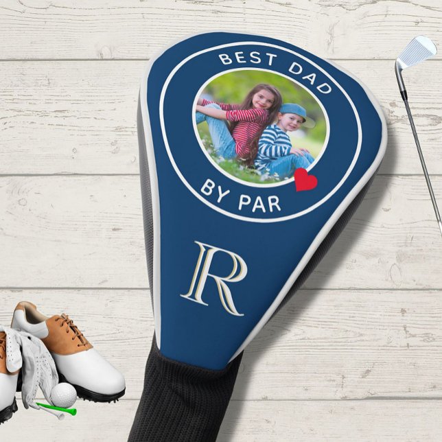 Couvre-club De Golf MEILLEUR PAPA PAR PAR Photo Monogram Blue (Créateur téléchargé)