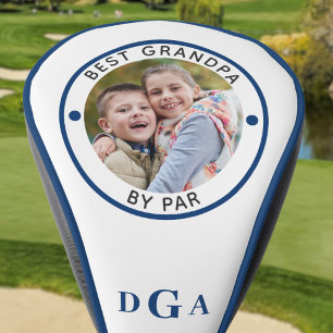 Couvre-club De Golf MEILLEUR PAPA PAR Photo Monogramme Bleu