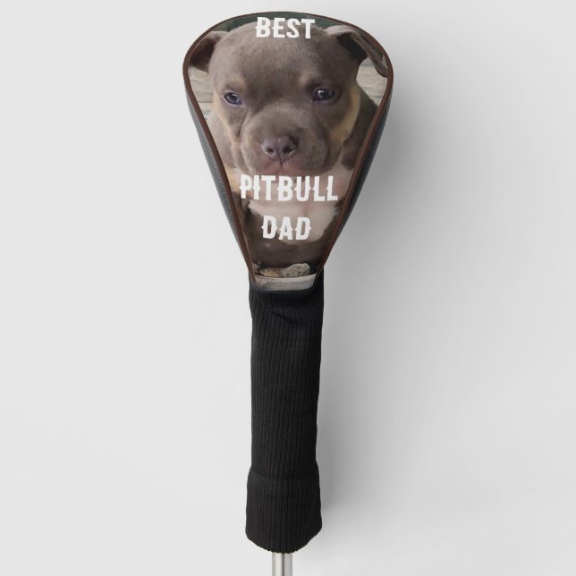 Couvre-club De Golf Meilleur papa pitbull, fête des pères de chien (Devant)