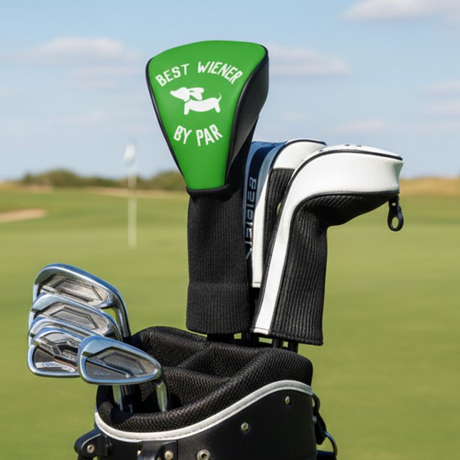 Couvre-club De Golf Meilleur Wiener par Par Punny Dachshund Golf Head  (Best wiener by par - funny dachshund golf gift for wiener dog lovers)