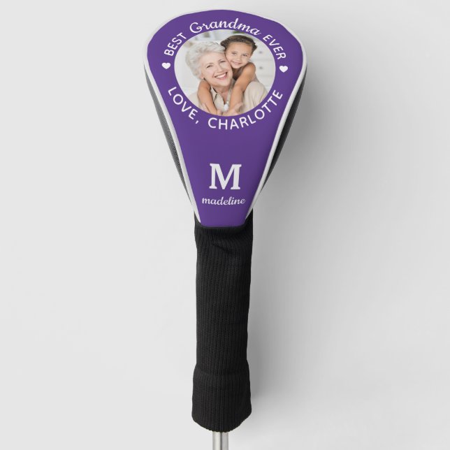 Couvre-club De Golf Meilleure grand-mère jamais personnalisée Monogram (Devant)