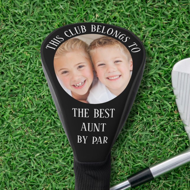 Couvre-club De Golf Meilleure tante par photo noir (Créateur téléchargé)