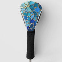 Mer d'ondes Mosaïque d'art bleu et or