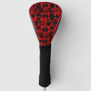 Couvre-club De Golf Merveille erratique rouge et noir diamant