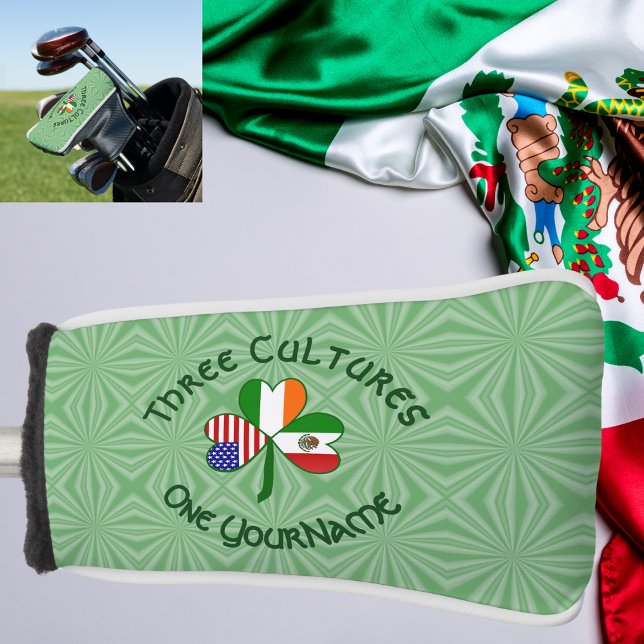 Couvre-club De Golf Mexique irlandais Etats-Unis drapeaux Shamrock per (Créateur téléchargé)