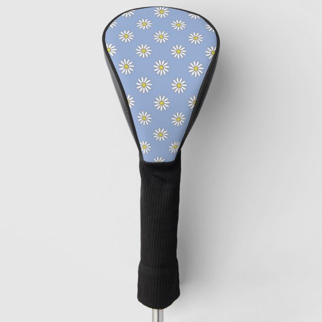 Couvre-club De Golf Mignonette Fleur Blanche Au-Dessus Du Ciel Bleu (Devant)
