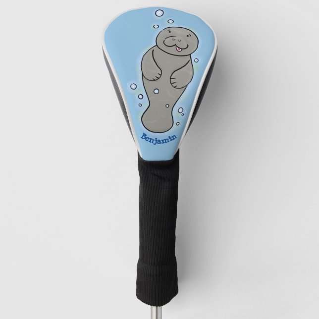 Couvre-club De Golf Mignonne manatée bébé avec bulles illustration (Devant)