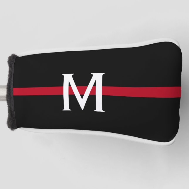 Couvre-club De Golf Mince ligne rouge pompier Monogrammé (Devant)