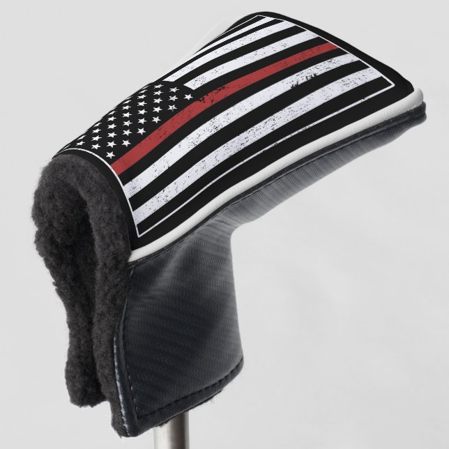 Couvre-club De Golf Mince Red Line USA Drapeau Pompier Service d'incen (Devant 3/4)