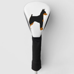 Couvre-club De Golf miniature pinscher black and ruruberette silhouett