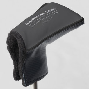 Couvre-club De Golf Modèle de texte rétro-moderne modifiable   Gris ch
