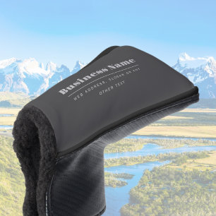 Couvre-club De Golf Modèle de texte rétro-moderne modifiable Gris ch