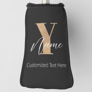 Couvre-club De Golf Modern Monogrammed Initial Y & Name Personalized