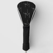 Moderne 2 Initiales Motif | Noir & Blanc