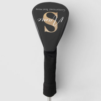 Couvre-club De Golf Moderne Monogramme Initiale S & Nom Personnalisé