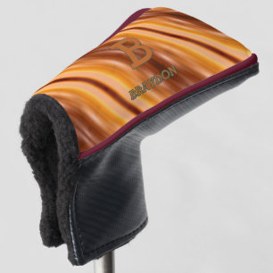 Couvre-club De Golf Modifier le nom d'ajout initial Soft Brown Tan Bei