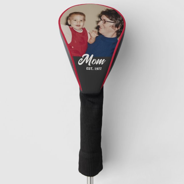 Couvre-club De Golf Mom Established Modern Script Photo (Devant)