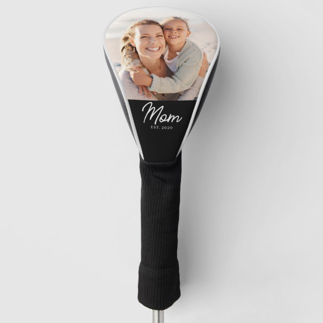 Couvre-club De Golf Mom Established Modern Script Photo (Devant)