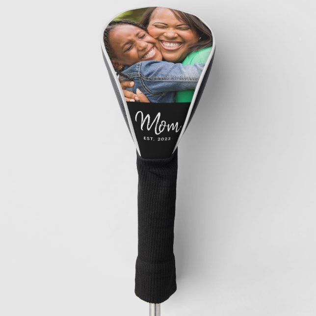 Couvre-club De Golf Mom Established Modern Script Photo Golf Head Cove (Devant)