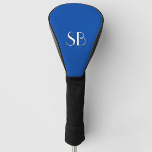 Couvre-club De Golf Monogramme bleu Cobalt solide