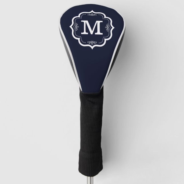 Couvre-club De Golf Monogramme bleu de marine (Devant)
