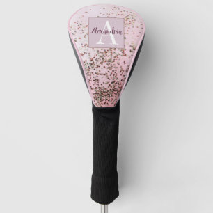 Couvre-club De Golf Monogramme Champagne Confetti Rose