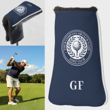 Monogramme classique Nom personnalisé Putter bleu 