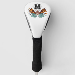 Couvre-club De Golf Monogramme coloré de poisson rouge
