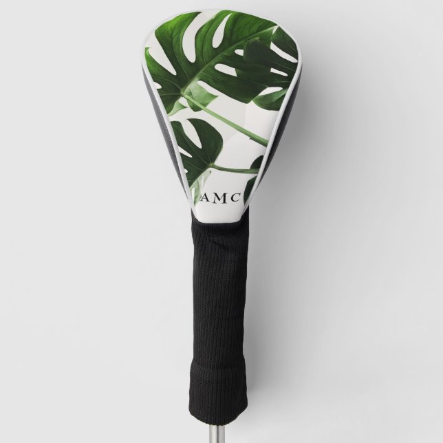 Couvre-club De Golf Monogramme de feuillage tropical (Devant)