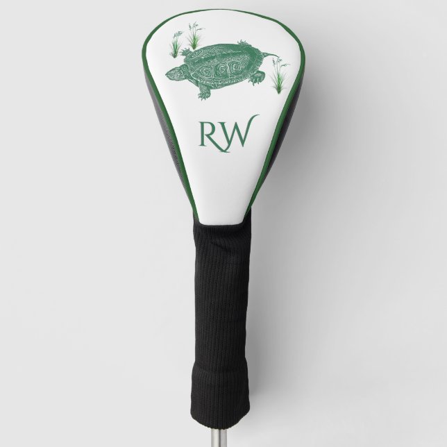 Couvre-club De Golf Monogramme de la tortue verte (Devant)