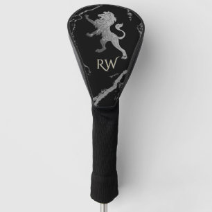 Couvre-club De Golf Monogramme de lion royal d'argent