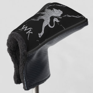 Couvre-club De Golf Monogramme de lion royal d'argent
