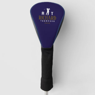 Couvre-club De Golf Monogramme de logo pour golfeurs cool bleu