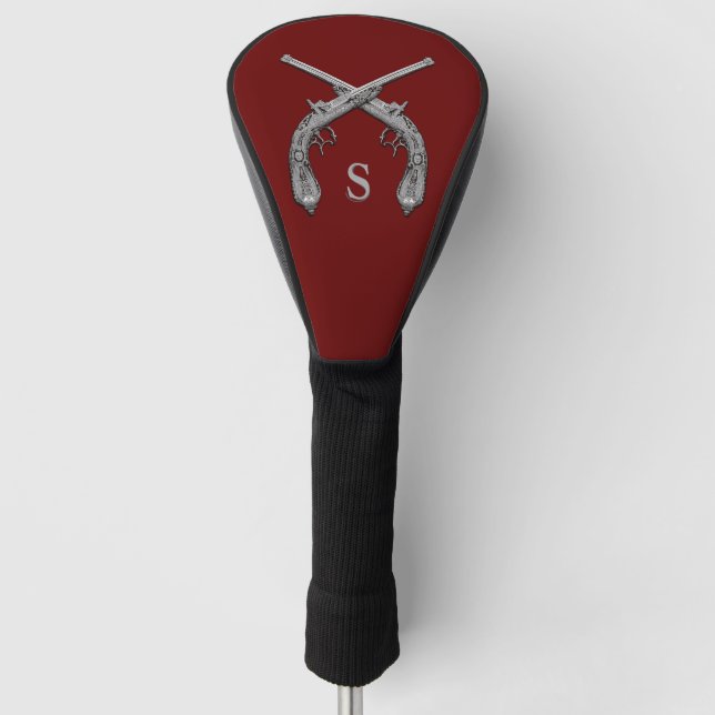 Couvre-club De Golf Monogramme de maroon des armes anciennes (Devant)