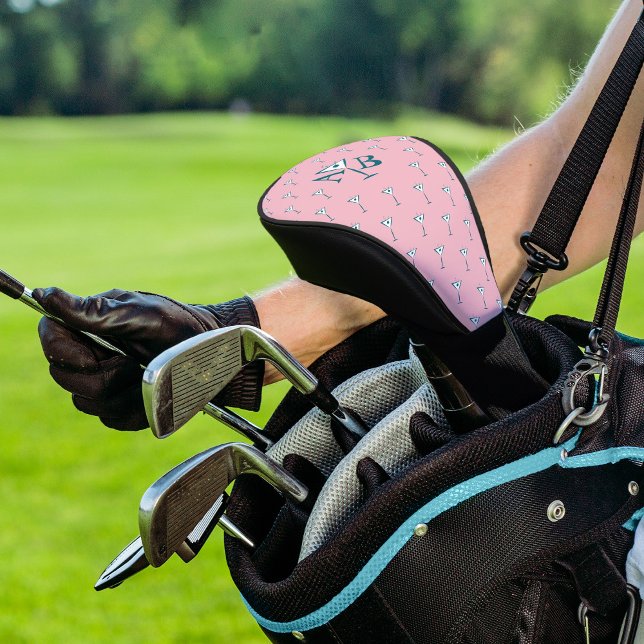 Couvre-club De Golf Monogramme de Martini rose (Créateur téléchargé)