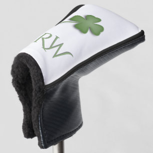 Couvre-club De Golf Monogramme de quatre feuilles de trèfle